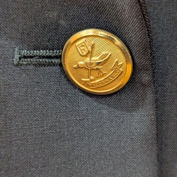 Faconnable Italy Women's 8 Black Double Breasted Wool Blazer with Gold Buttons - Picture 7 of 8